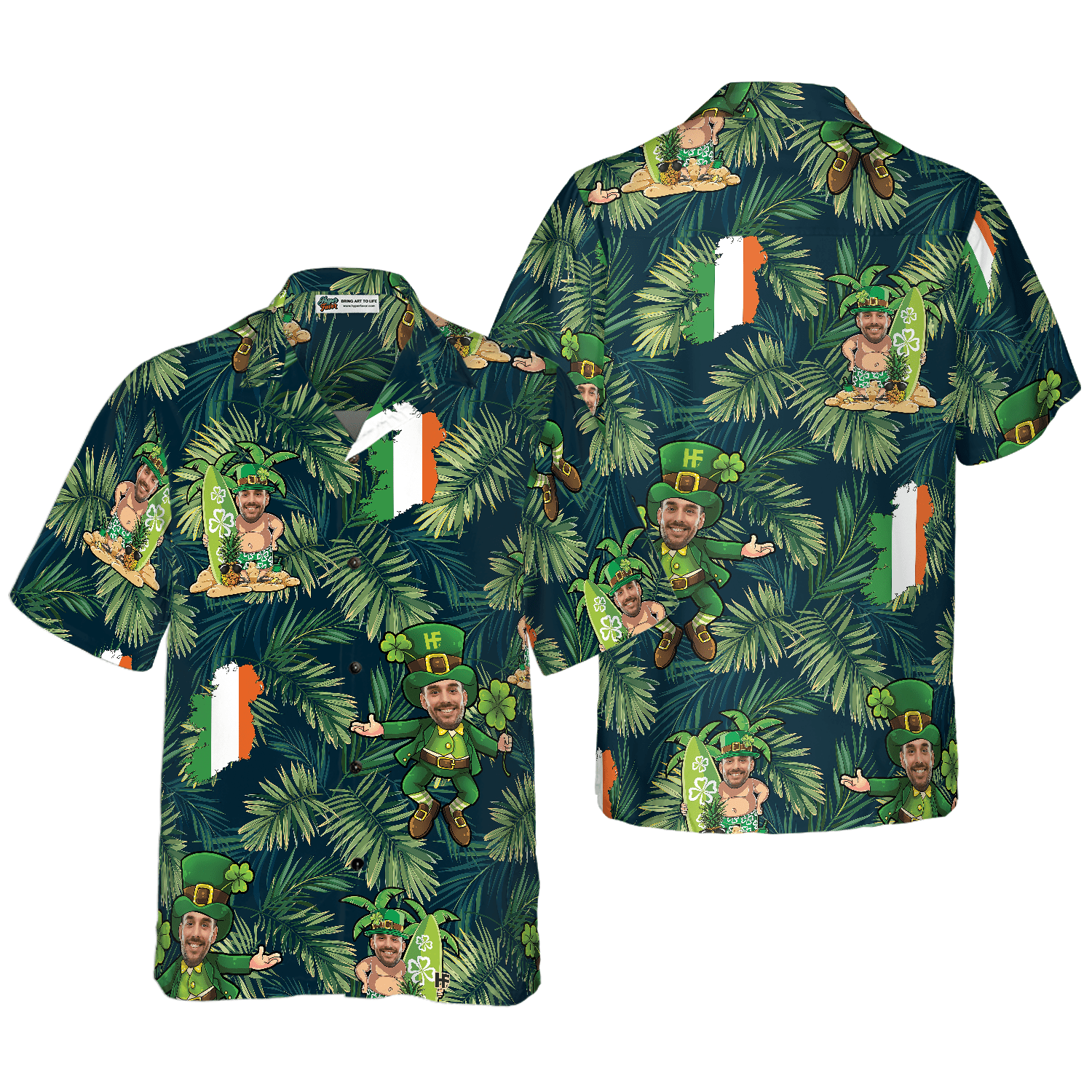 Personalized Face Leprechaun Irish Proud Custom Hawaiian Shirt