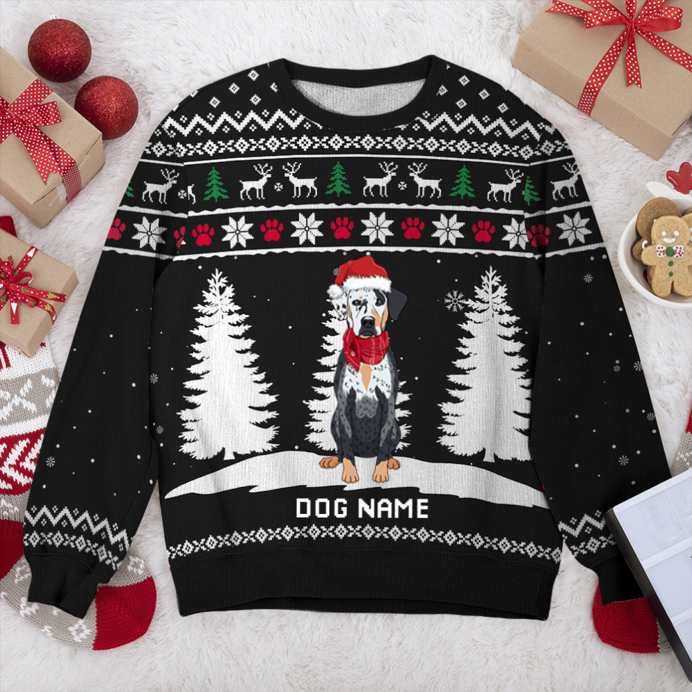 Catahoula Winter Dog Personalized Sweater, Dog Ugly Christmas Sweater