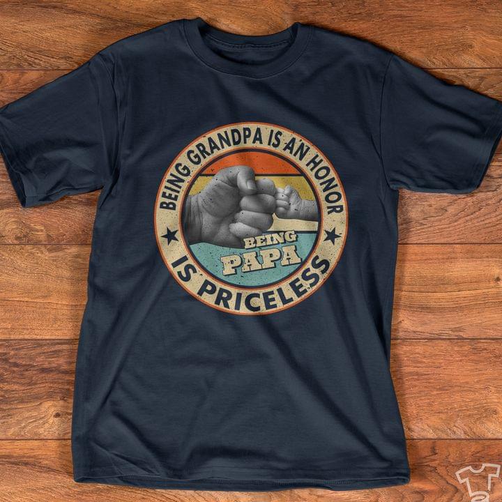 Being Grandpa Is An Honor Is Priceless Being Papa Vintage Graphic Unisex T Shirt, Sweatshirt, Hoodie Size S – 5XL