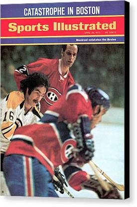 Boston Bruins Derek Sanderson 1971 Quarterfinals April 26 1971 Sports Illustrated Cover Canvas Print