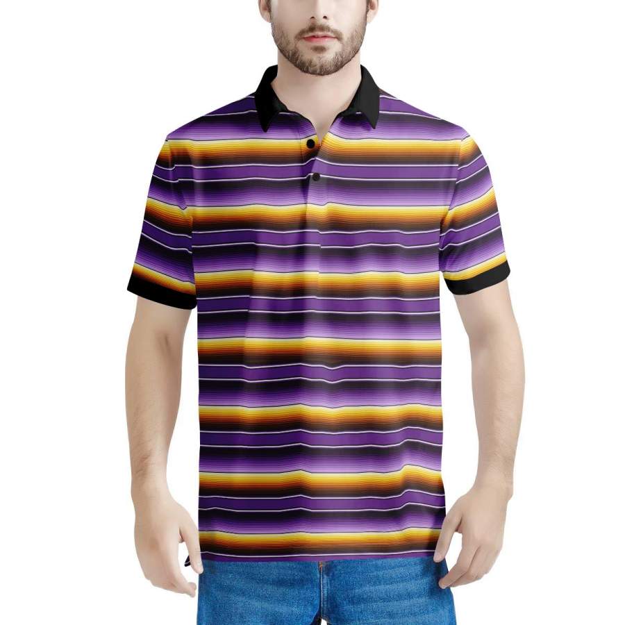 Yellow And Purple Mexican Baja Men’s Polo Shirts