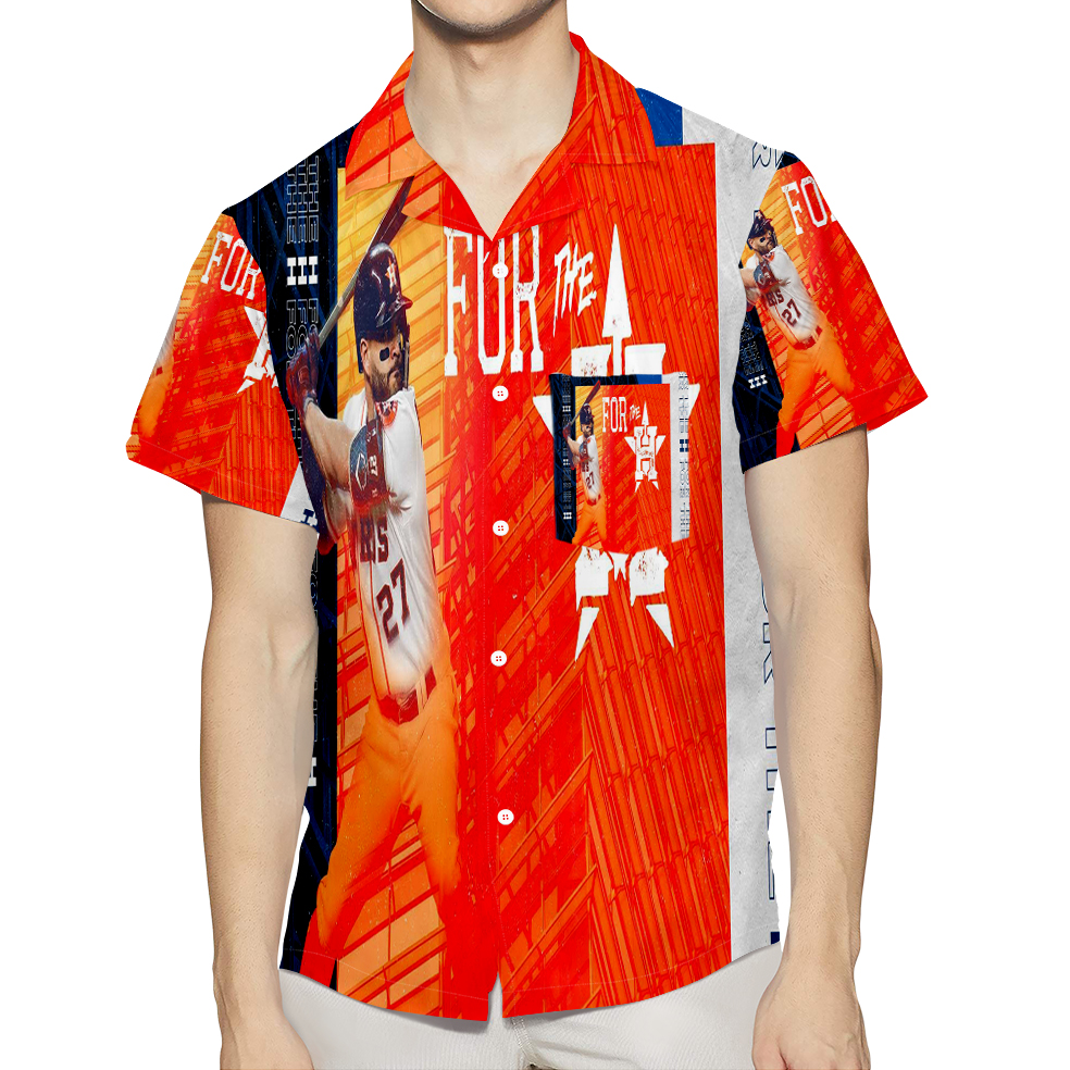 Houston Astros Jose Altuve 27 V7 3D All Over Print Summer Beach Hawaiian Shirt With Pocket