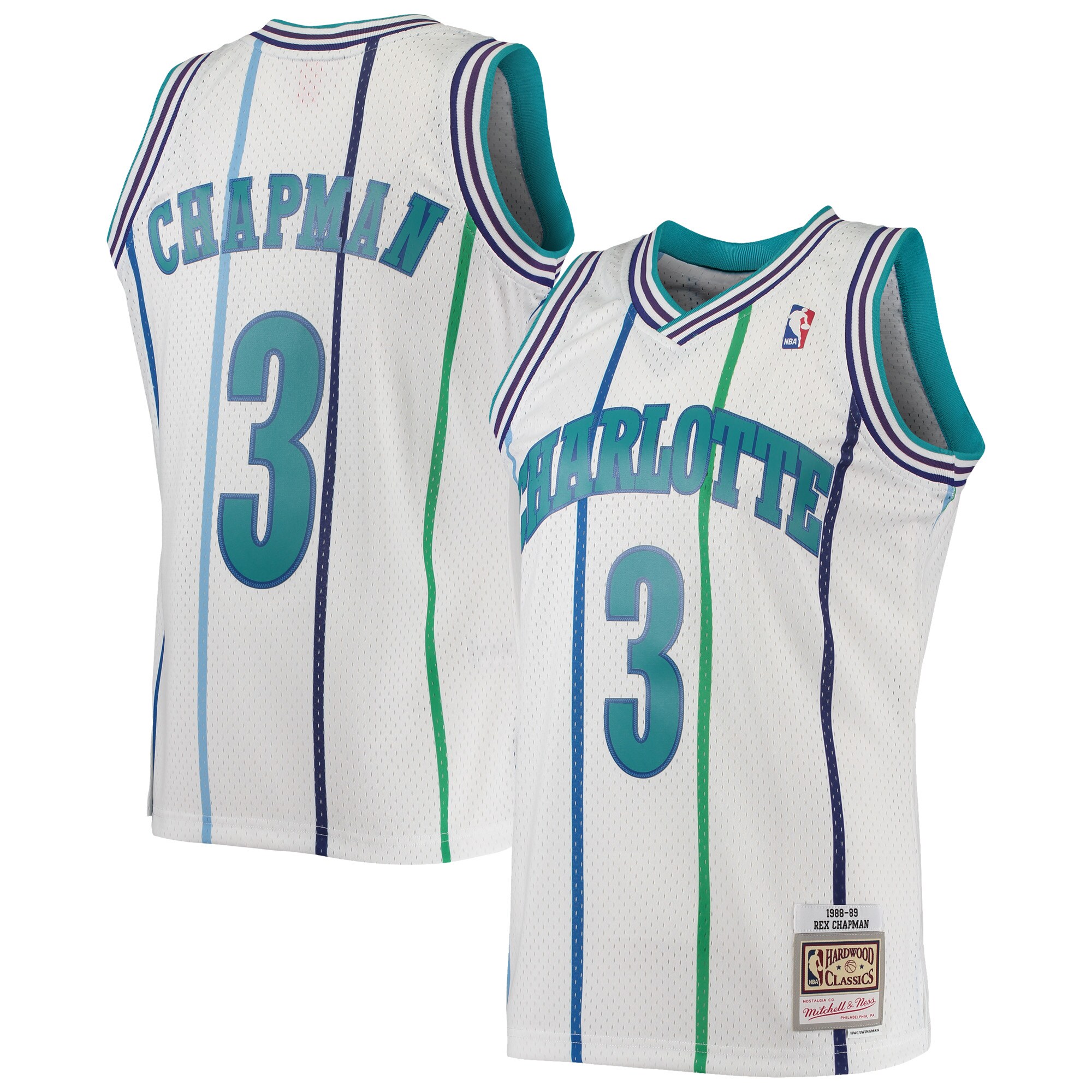 Rex Chapman Charlotte Hornets Mitchell & Ness Hardwood Classics Swingman Jersey – White