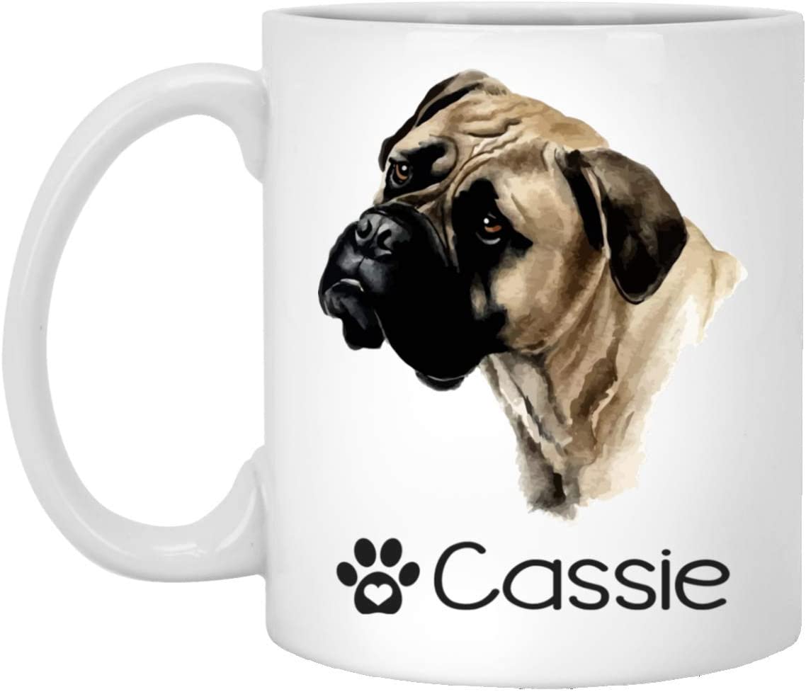 Personalized Bullmastiff Dog Mug – Pet Owner Gifts For Women – Gifts For Dog Lover – Bullmastiff Mom Dad Mugs – Dog Cups 11Oz