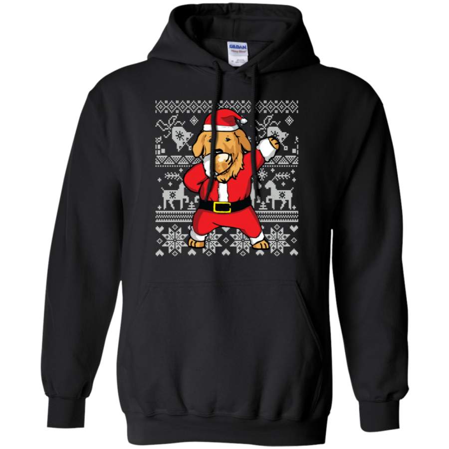 Dabbing Golden Retriever Santa Christmas Holiday Hoodie