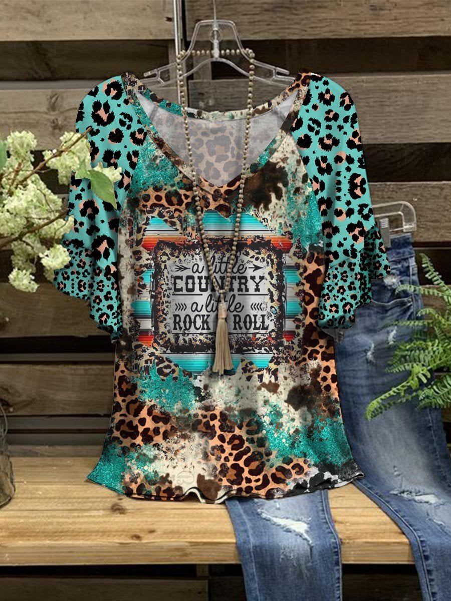 Women’S Western Little Country Little Rock Nock Roll Casual Shirt