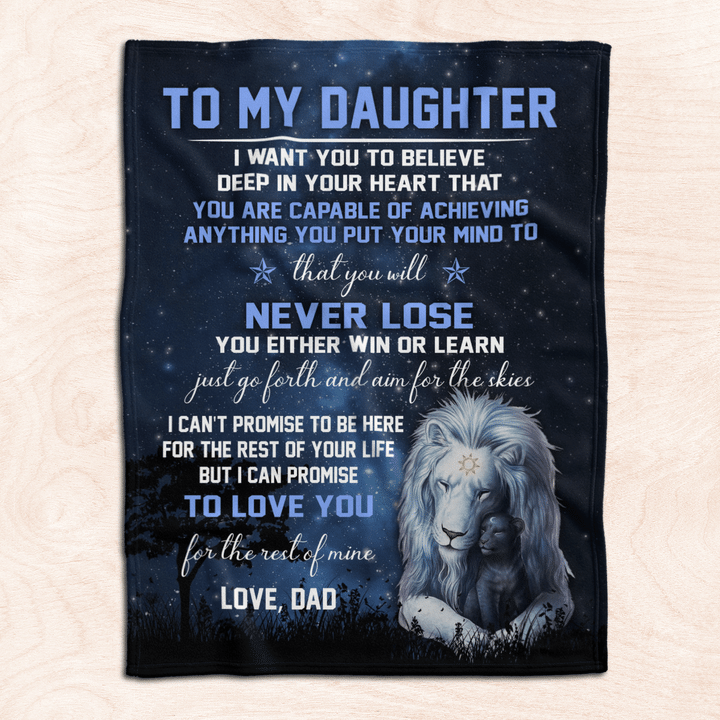 To My Daughter Fleece Blanket I Promise To Love You For The Rest Of My Life Gift From Father Home Decor Bedding Couch Sofa Soft And Comfy Cozy