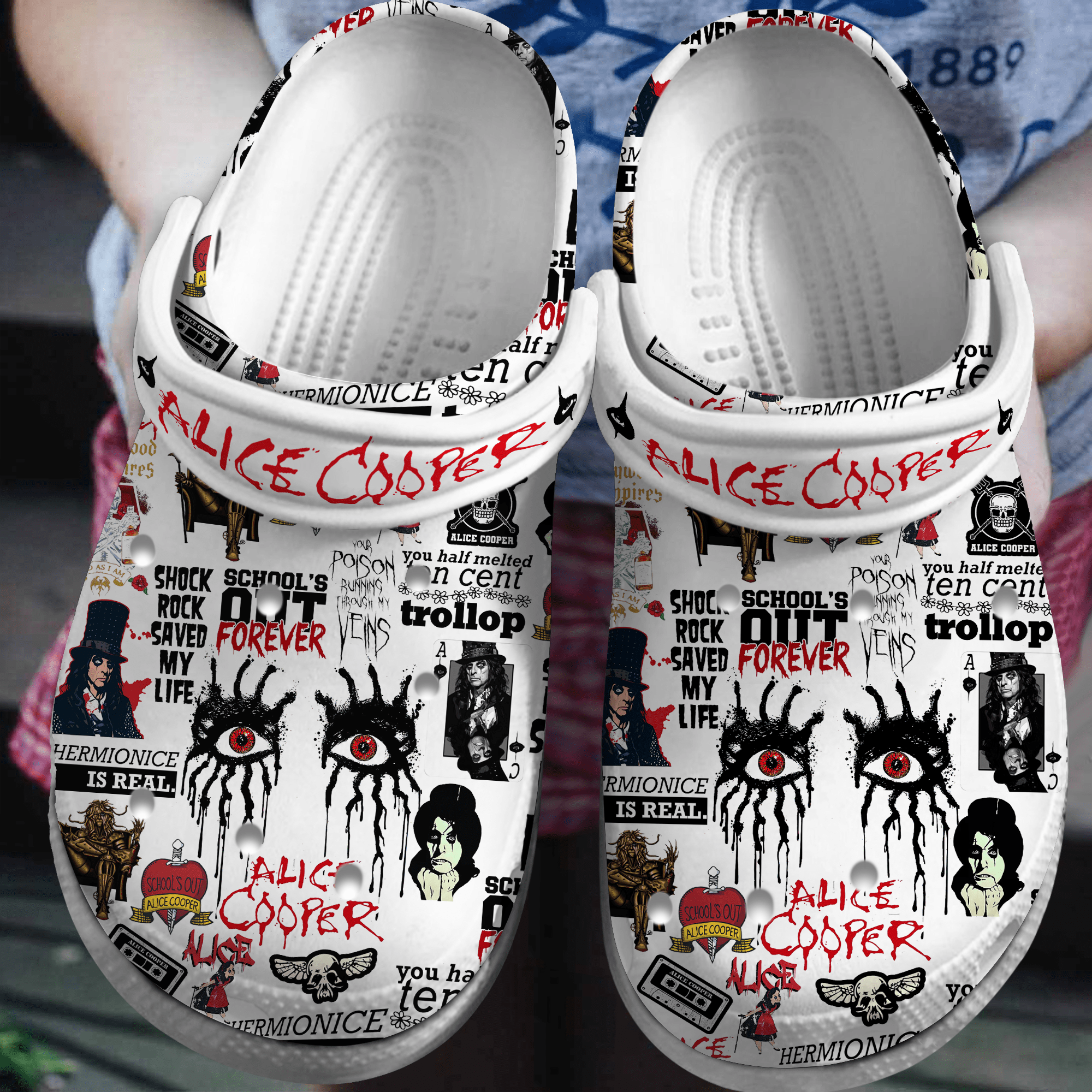 Alice Cooper Music Crocs Crocband Clogs Shoes Comfortable For Men Women and Kids 3