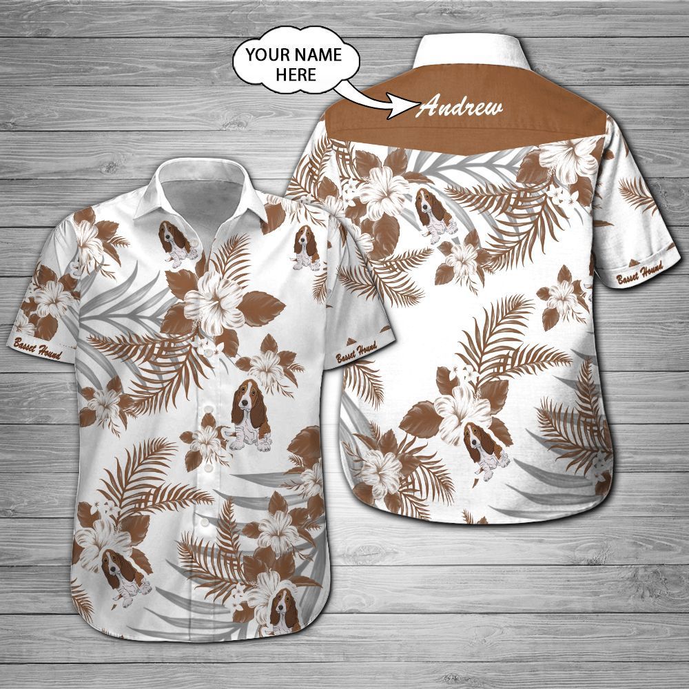 Basset Hound Custom Name Hawaii Shirt 201 Ha41279