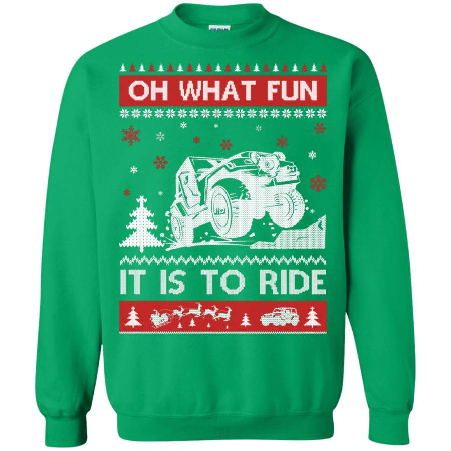 Jeep Sweater Christmas Oh What Fun It Is To Ride Lt11