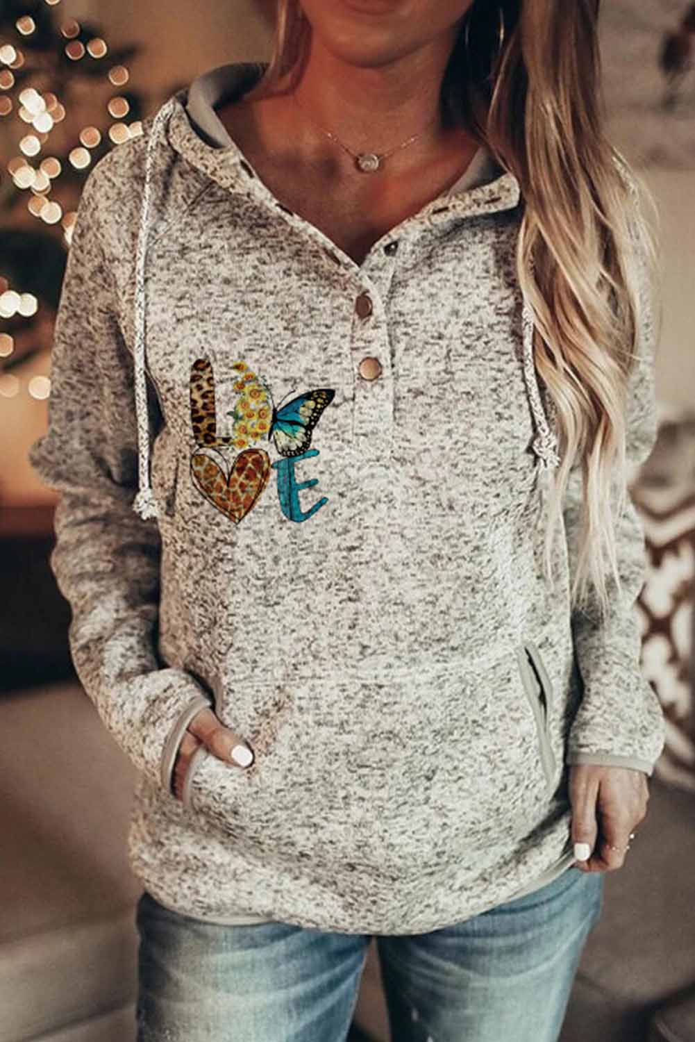 Women’S Hoodies Butterfly Leopard Print Hoodie