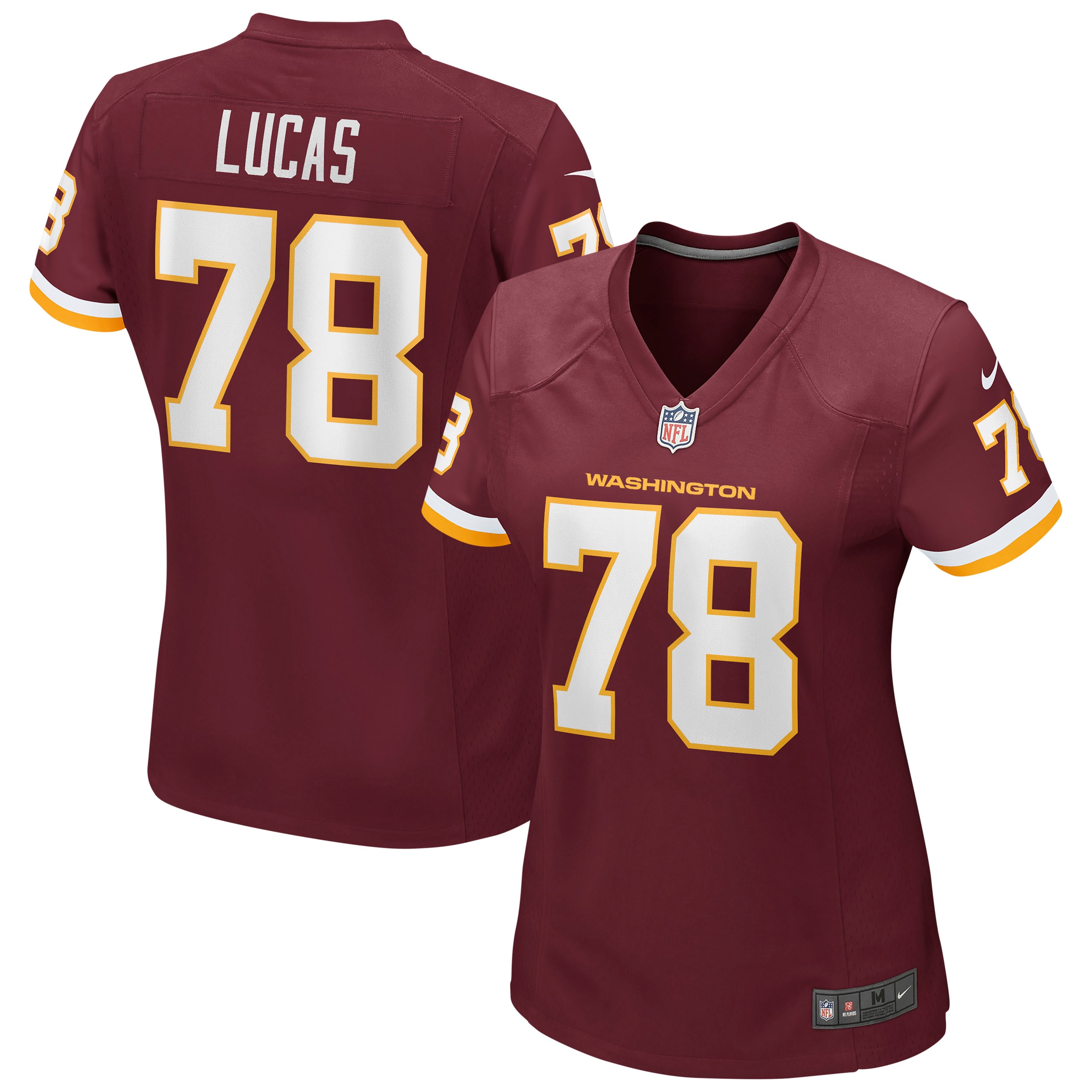 Women’s Washington Football Team Cornelius Lucas Burgundy Game Player Jersey