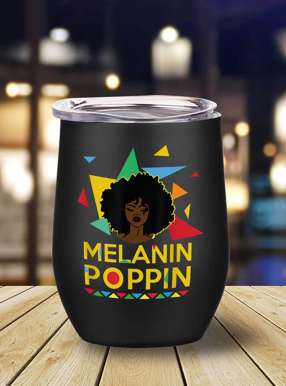 African Tumbler Mug Melanin Poppin African Black Queen Stainless Steel Wine Tumbler Mug Afrocentric Inspired Gift Ideas Bps8613