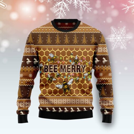 Bee Merry Ugly Christmas Sweater For Men & Women, Gift For Christmas, Merry Christmas