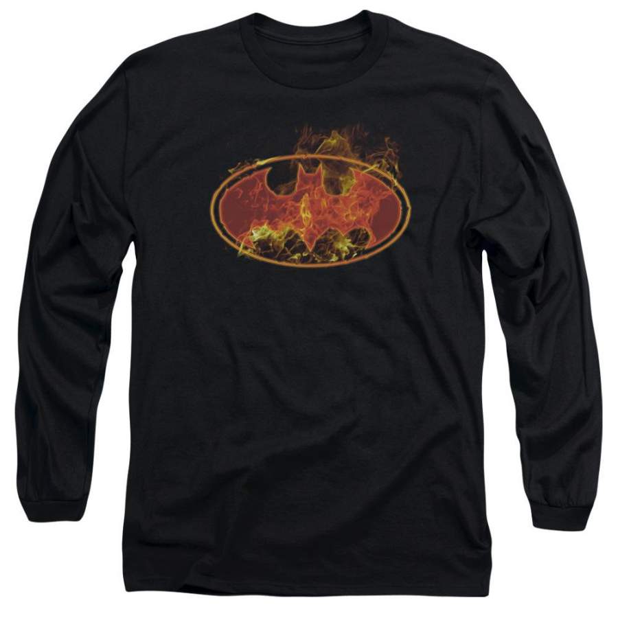 Batman – Flames Logo Long Sleeve Adult 18/1