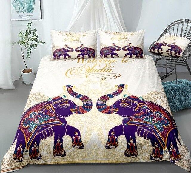 Boho Elephants 3 Pieces Quilted Comforter Set