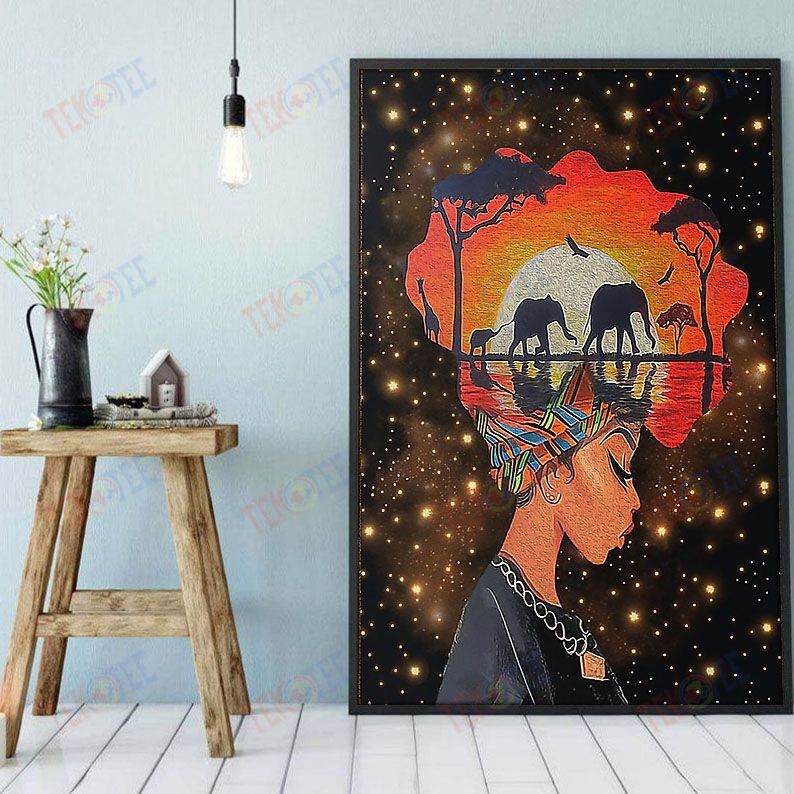 Black American Canvas Prints Attractive African Poster African Queen Black King Glamorous Wall Art Home Decoration