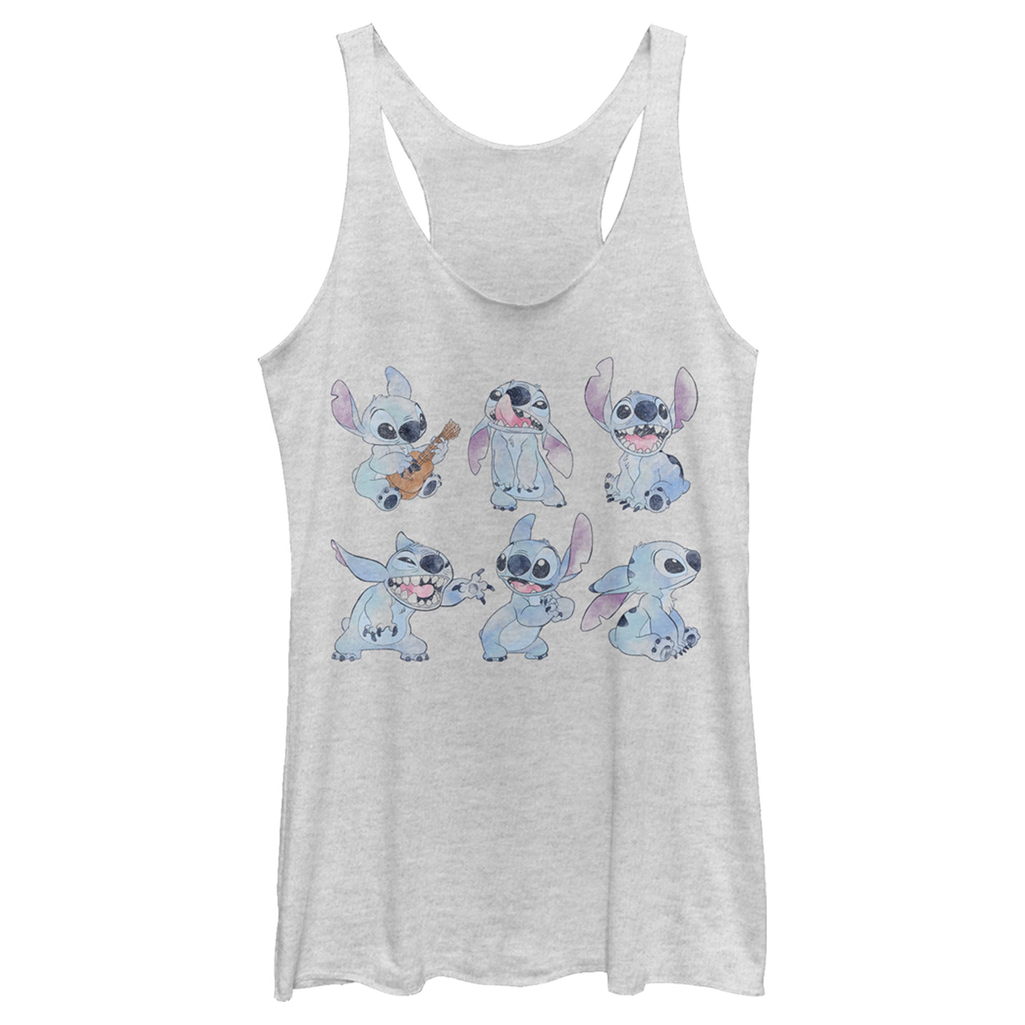 Women’S Lilo & Stitch Watercolor Poses Of Stitch Racerback Tank Top