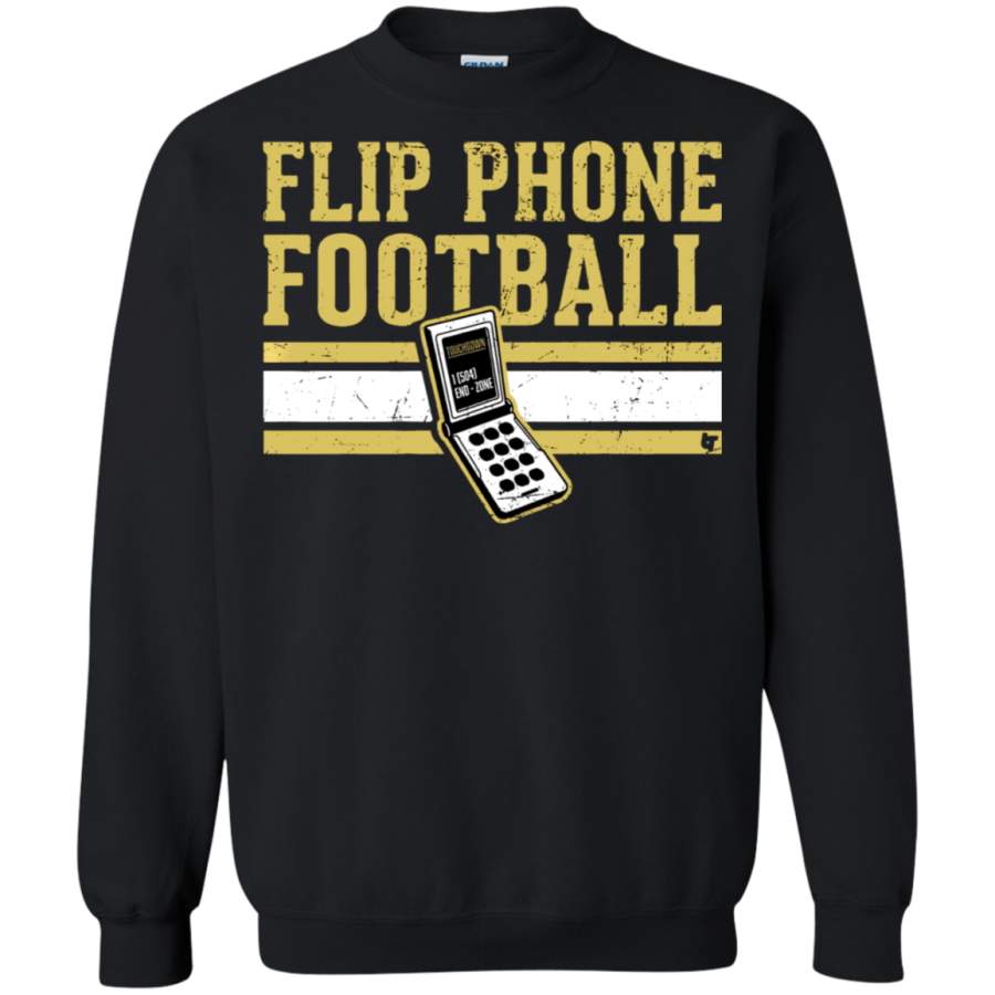 AGR Flip Phone Football Shirt G180 Gildan Crewneck Pullover Sweatshirt  8 oz.