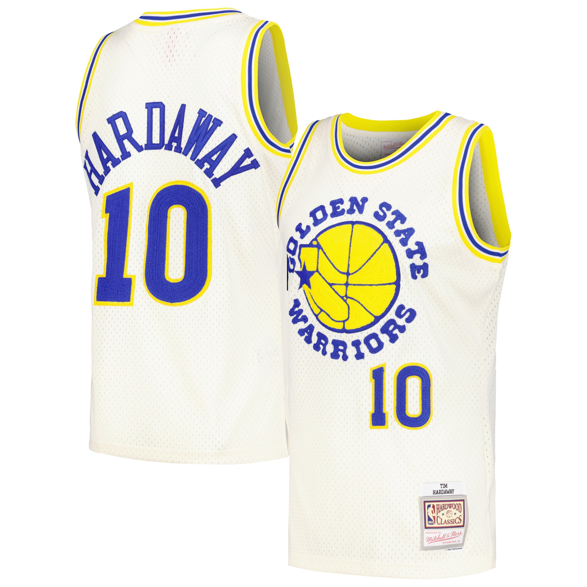 Tim Hardaway Golden State Warriors Mitchell & Ness Chainstitch Swingman Jersey – Cream