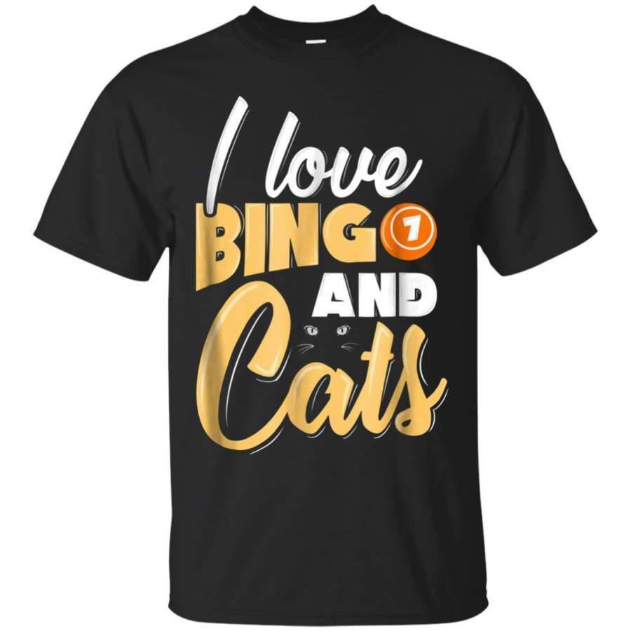 AGR I Love Bingo And Cats Animal Cat Lover Funny Graphic Tshirt Jaq T-shirt