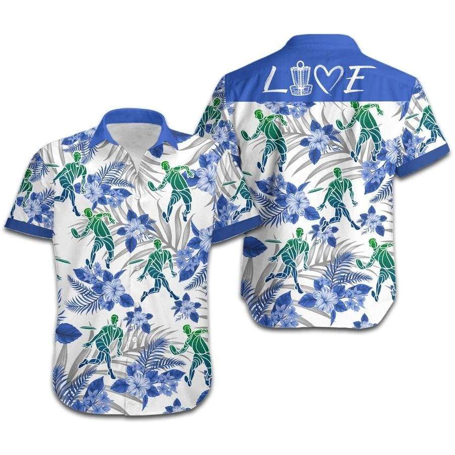 Hawaii Aloha Shirt Made In Love Disc Golf Players Tropical Ha5767