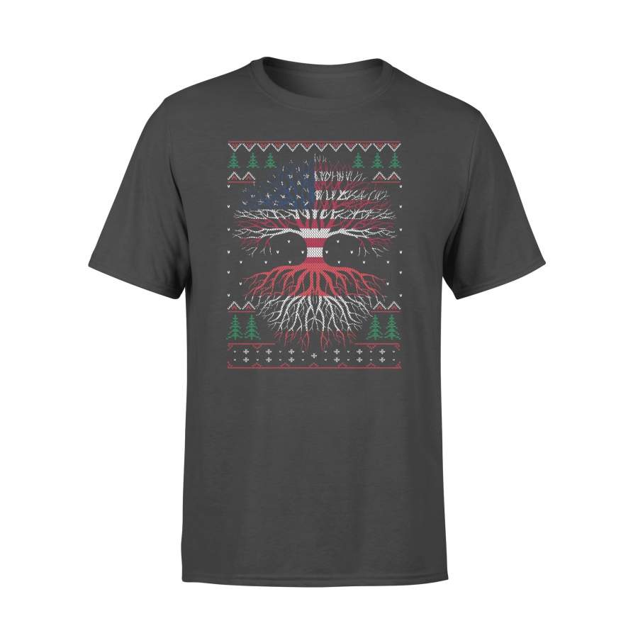 Austrian Roots American US Grown Flag Ugly Christmas – Standard T-shirt