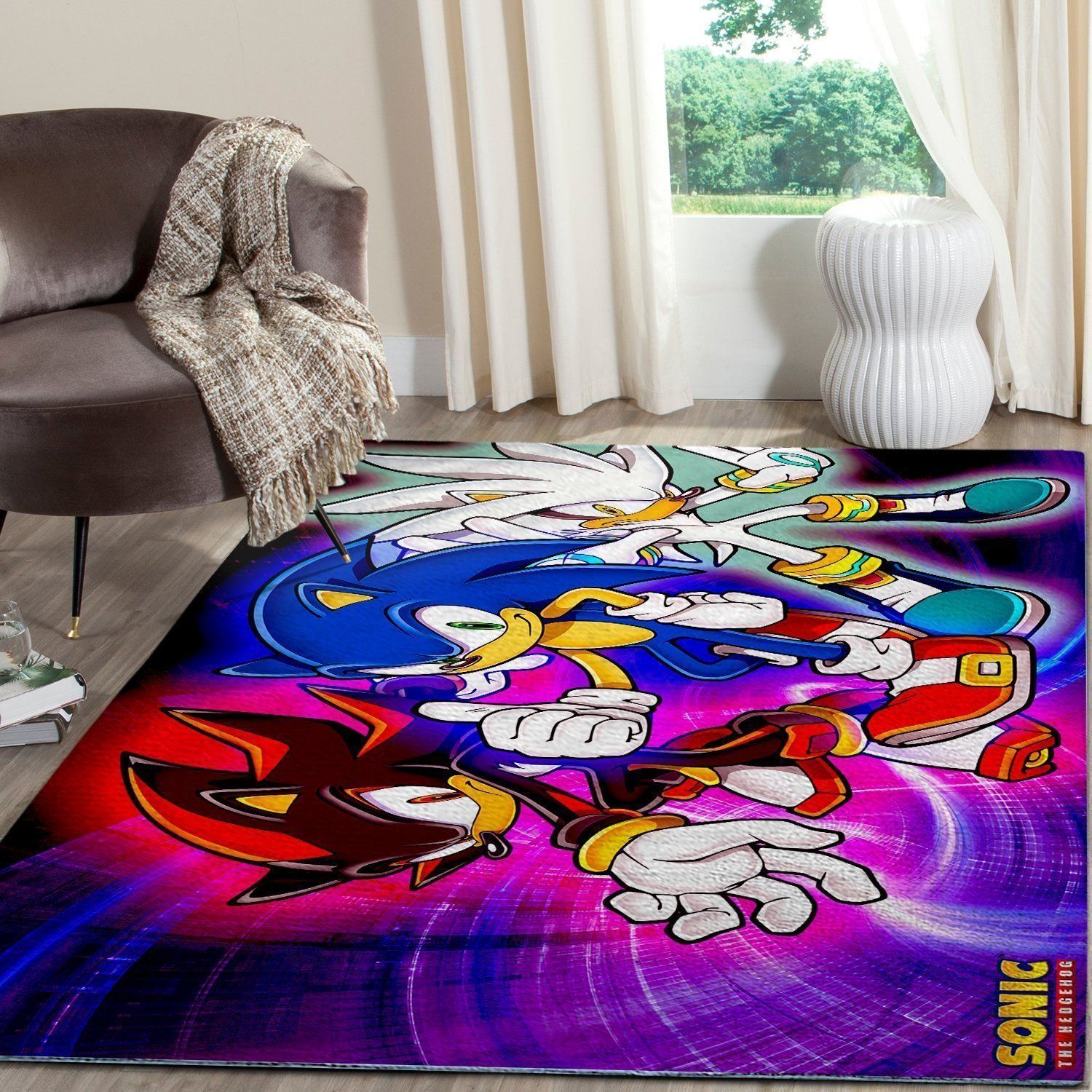 Sonic The Hedgehog Area Rug / Gaming Carpet, Gamer Living Room Rugs, Floor Decor 1011