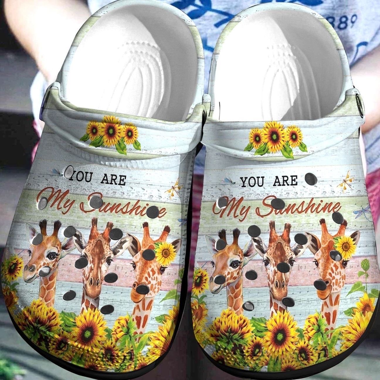 Giraffe Personalized Clog, Custom Name, Text, Color, Number Fashion Style For Women, Men, Kid, Print 3D You Are My Sunshine