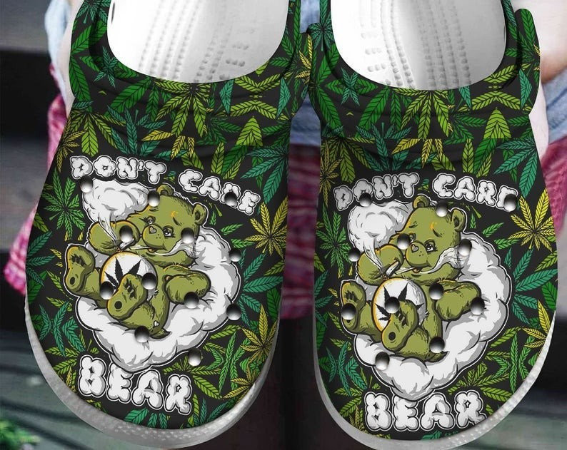 Dont Care Bear Weed Cannabis For Men And Women Gift For Fan Classic Water Rubber clog Shoes Comfy Footwear