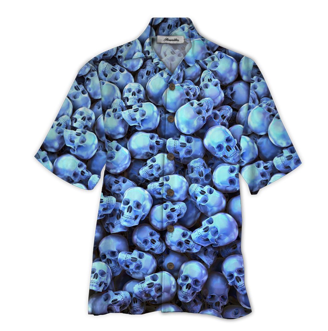 Skull Blue Awesome Design Unisex Hawaii Shirt For Men And Women Ha76141