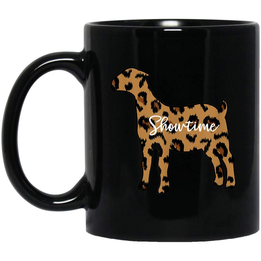 Showtime Leopard Goat Farmer Goat Lovers Women Kid Top 11 oz 15 oz Black Mug