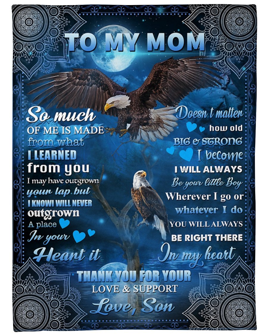 Thank You For Your Love Fleece Blanket – Quilt Blanket, Things To Get Mom For Mother’s Day, Mother’s Day Gift From Son To Mom, Home Decor Bedding Couch Sofa Soft and Comfy Cozy