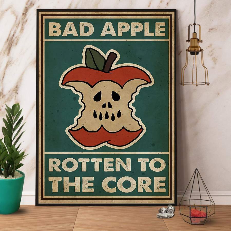 Witch bad apple rotten to the core Halloween paper poster no frame/ wrapped canvas wall decor full size