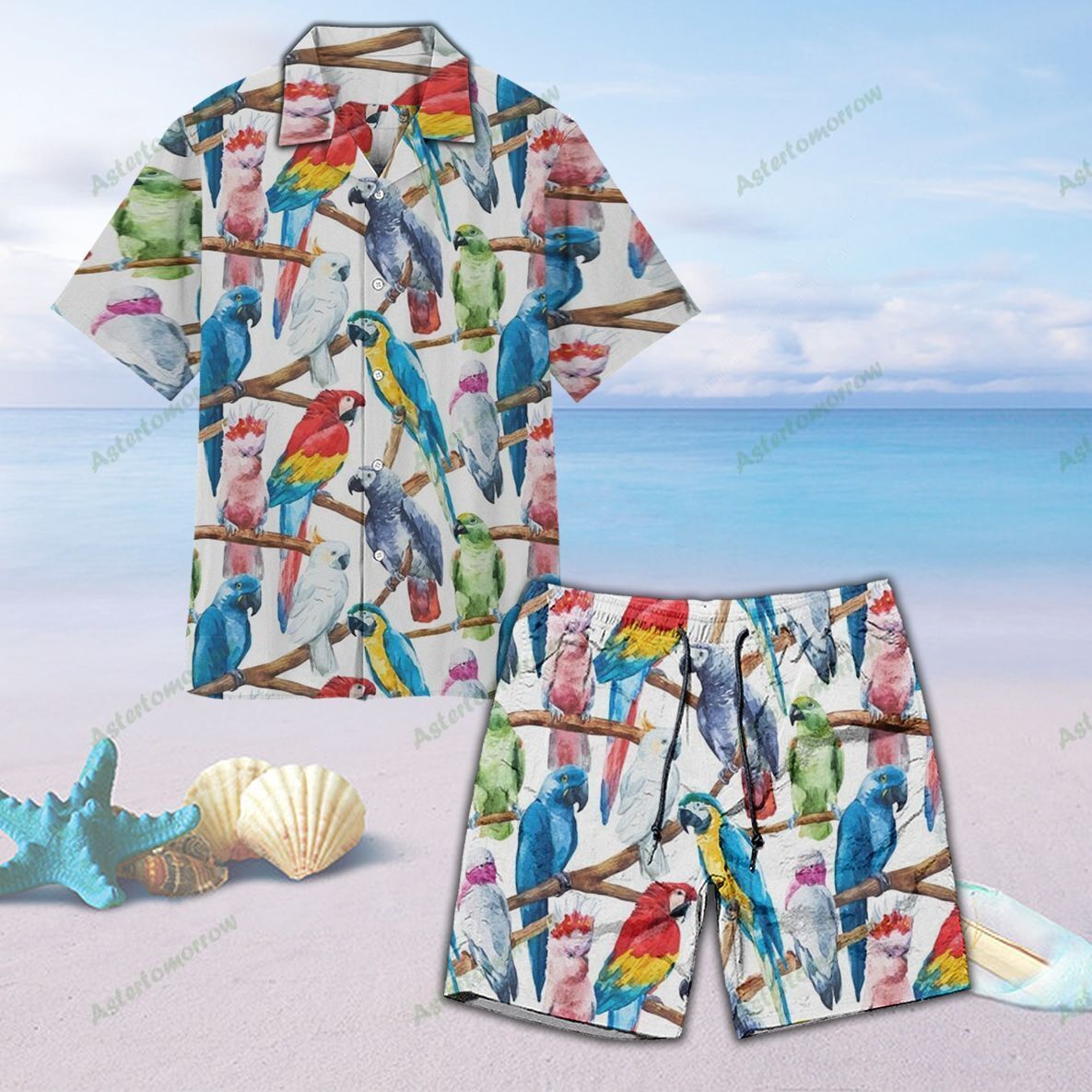 Parrot Birdwatching Birds Unisex Hawaiian Shirt Beach Hawaiian Ha59321