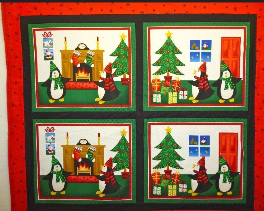 Christmas Penguins Quilt CUNUR