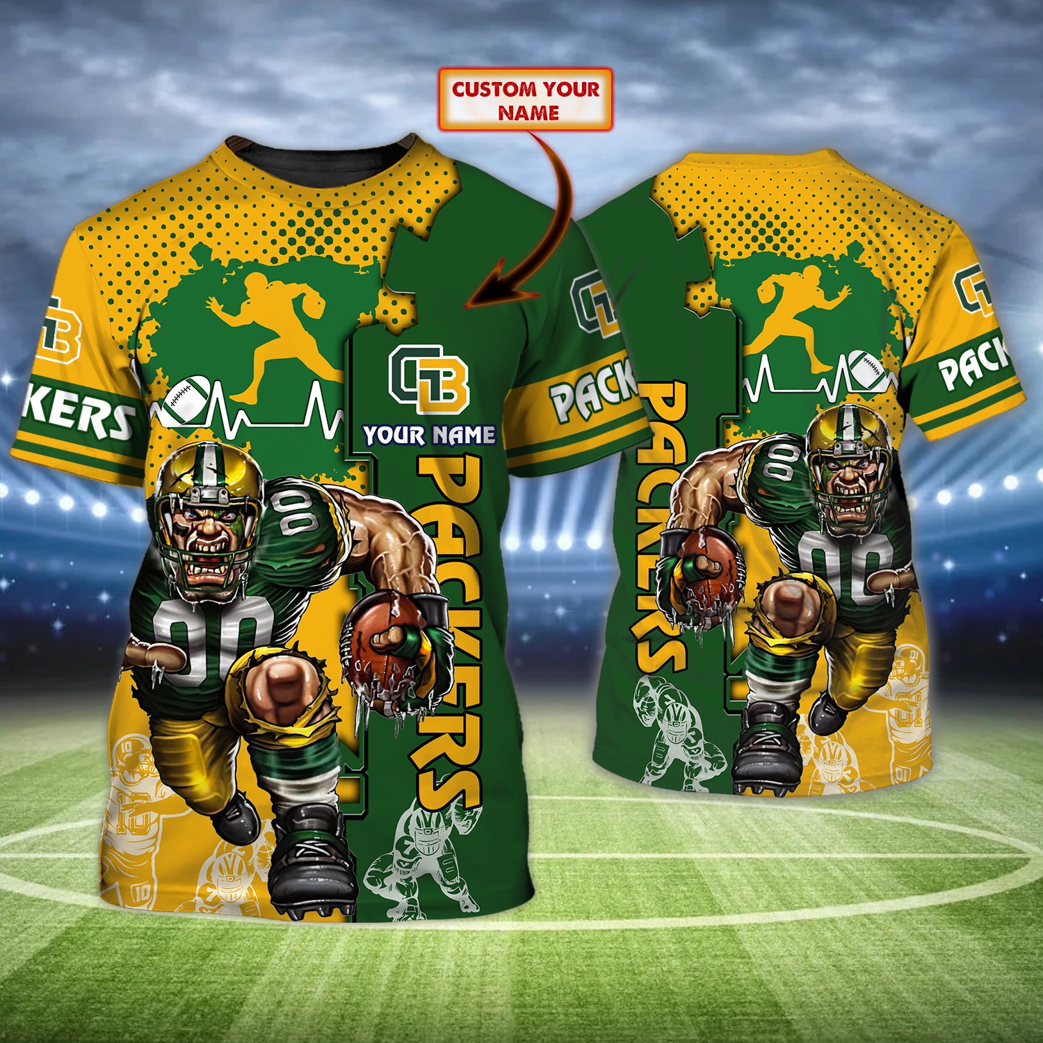 Green Bay Packers – Personalized Name 3D T Shirt – Co98