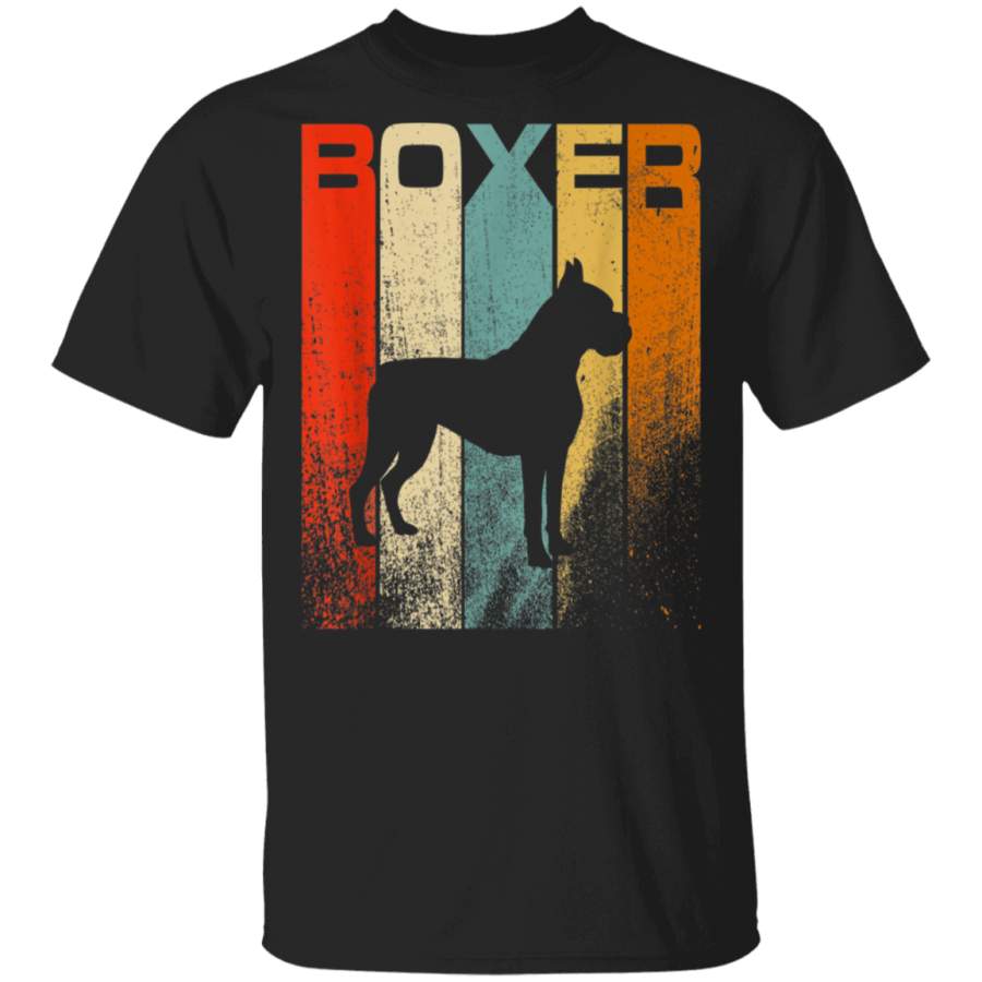 Boxer Dog Fun 70s Vintage Retro I Lover Boxer Dogs Tshirt