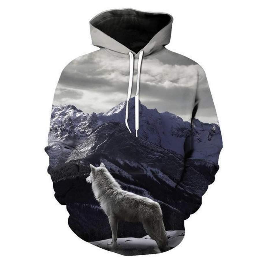 3D Print Animal Wolf Adult Hoody Sweatshirt Hip Hop Unisex Pullover