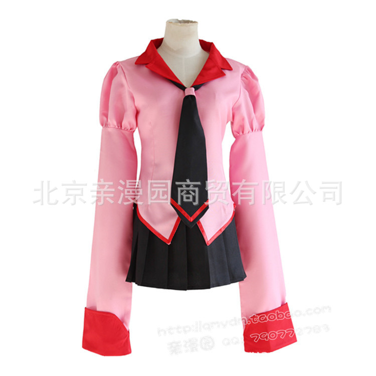 Anime Owarimonogatari Oshino Ougi Cosplay Costume Wig Girl Pink Uniform Halloween Party Show Dress Long Sleeve alx