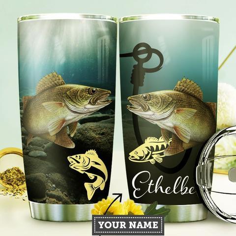 Walleye Fishing Personalized Stainless Steel Tumbler, Personalized Tumblers, Tumbler Cups, Custom Tumblers