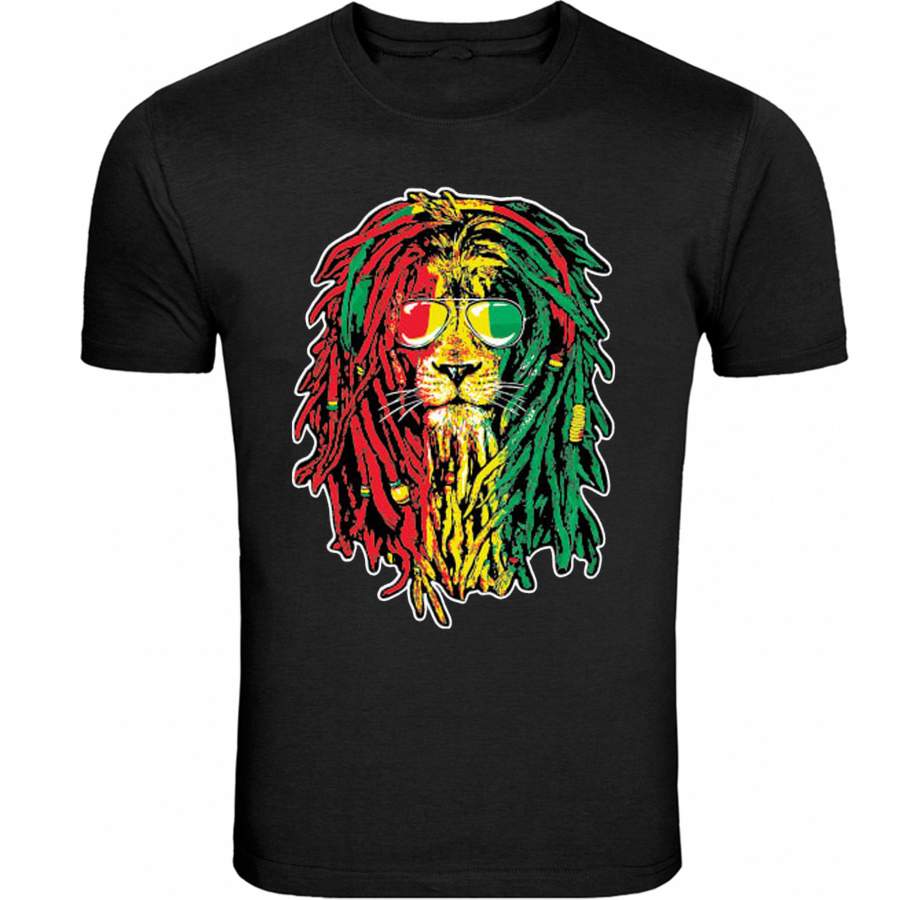 Bob Marley Lion Rasta Jamaica 1945 Rasta Leaf TEE Zion T-Shirt Tee