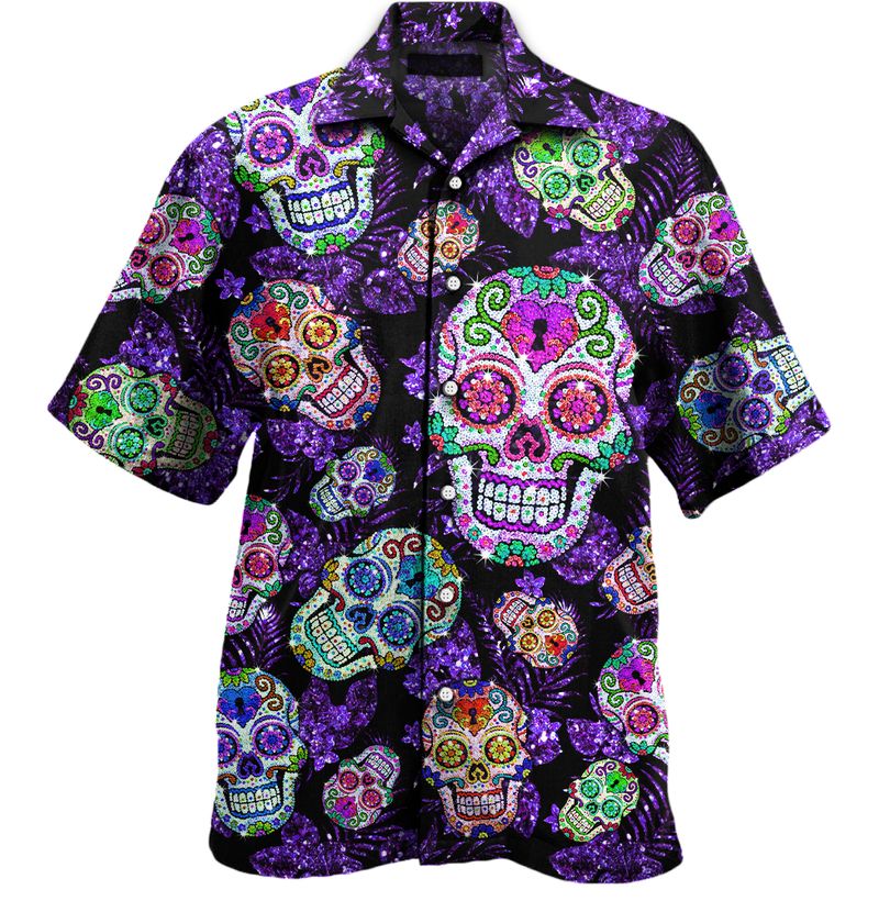 Sugar Skull Pattern Hawaii Shirt For Men Women Ha78149