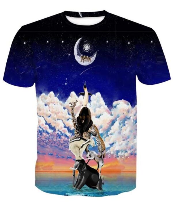 Animal Reach For The Moon 3D T-Shirt