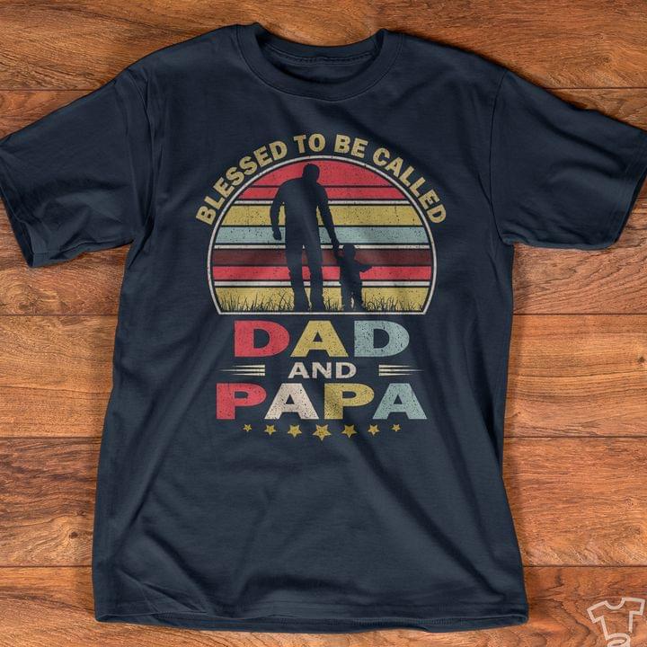 Blessed To Be Called Dad And Papa Vintage Graphic Unisex T Shirt, Sweatshirt, Hoodie Size S – 5XL