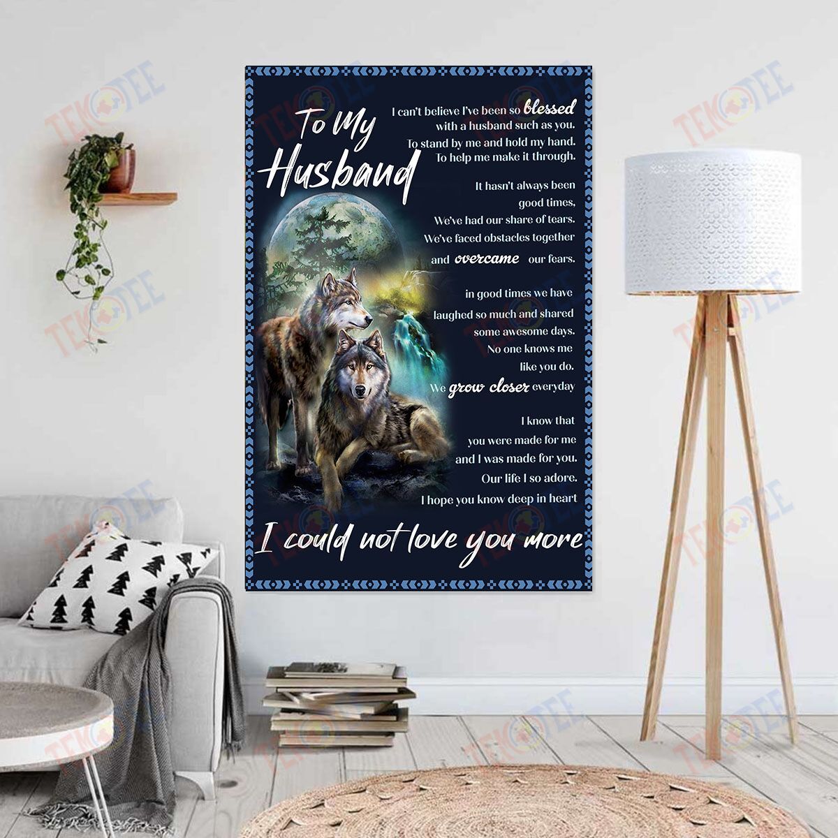 Canvas Art Prints To My Husband Perfect Wolf Couple Best Gift From Wife Wall Art Home Decor