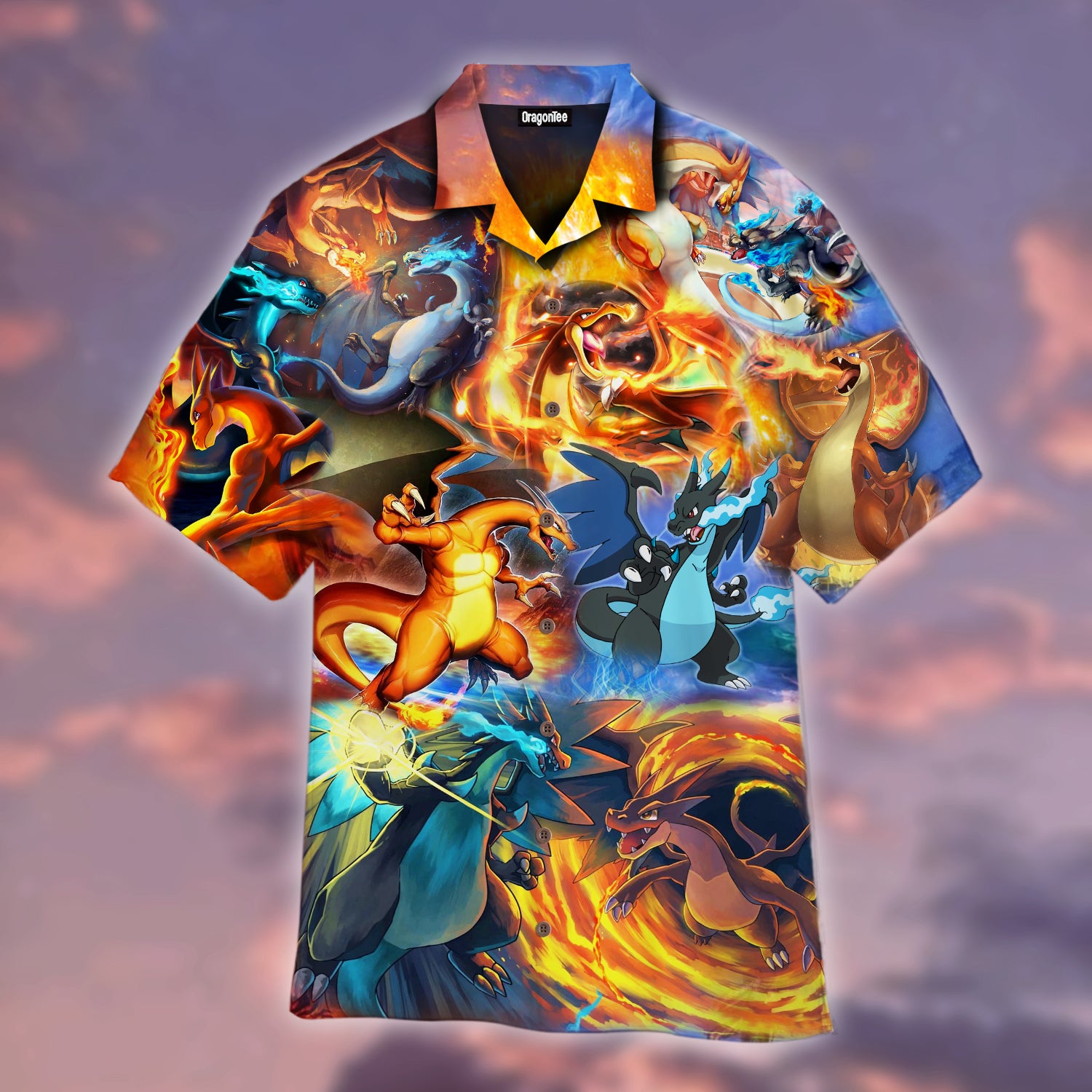 Oragontee Charizard Ice And Fire Dragon Combat Hawaii Shirt For Men Adult Ha45819