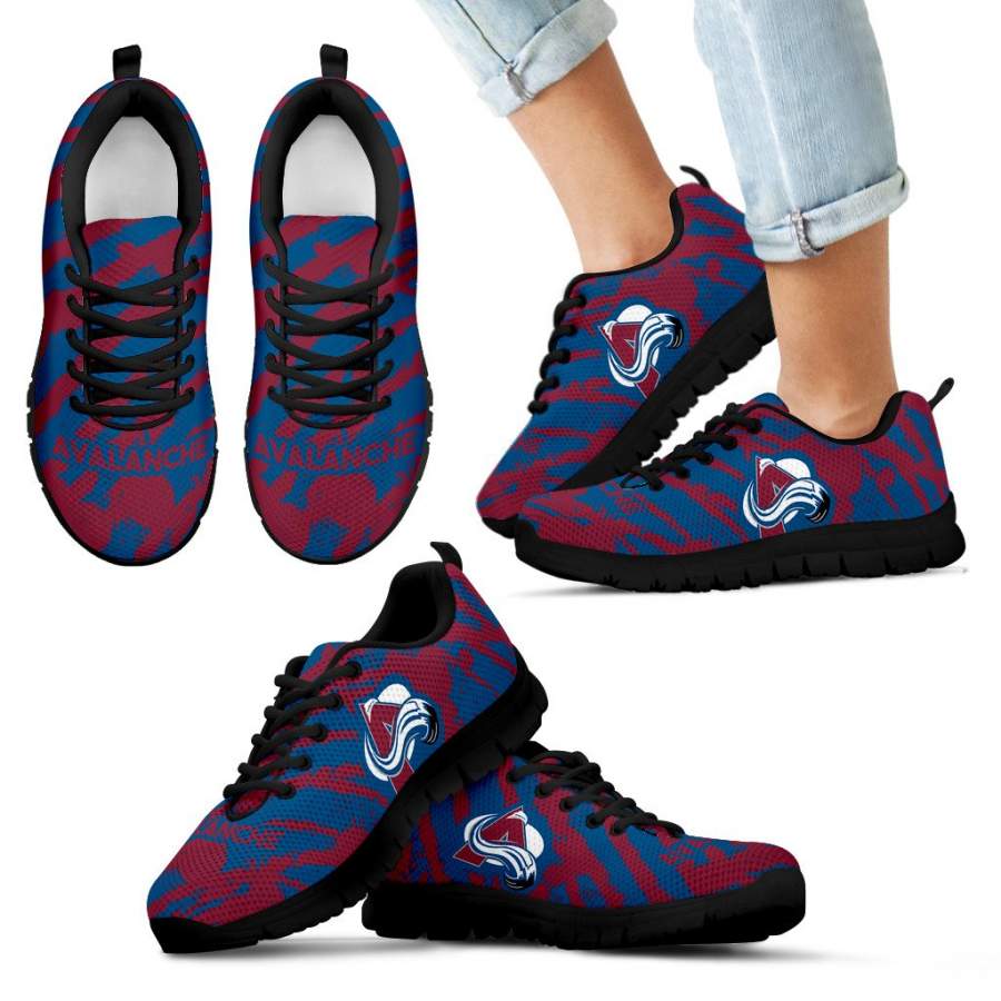 Stripes Pattern Print Colorado Avalanche Sneakers