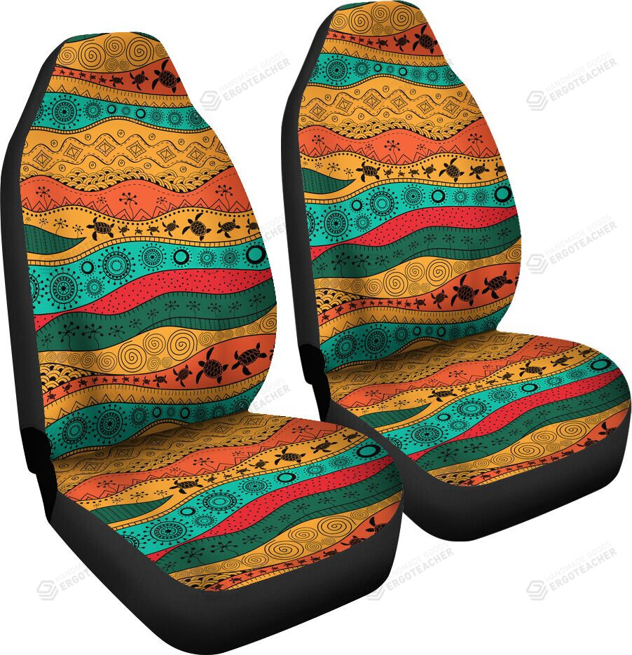 Turtle Tribal African Draw Art Car Seat Covers