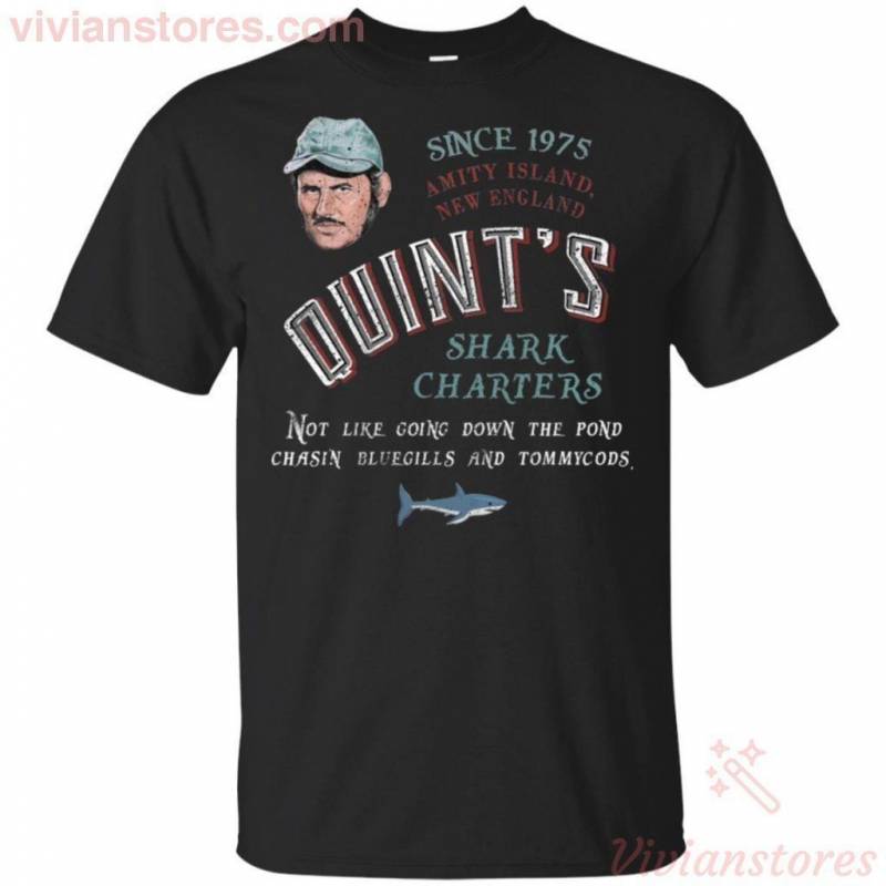 Since 1975 Amity Island New England Quint’s Shark Charters T-Shirt